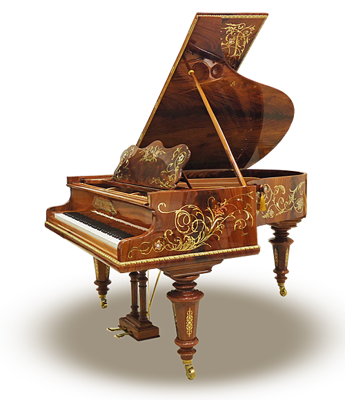 Инкрустированный коричневый немецкий рояль C. Bechstein (Берлин, Германия)