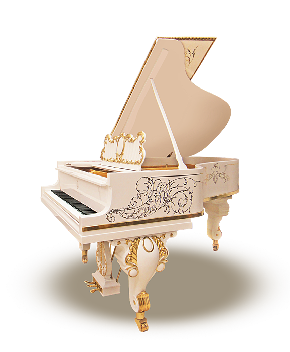 Белый инкрустированный рококо-рояль Steinway & Sons (Гамбург, Германия)