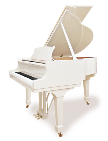 Белый Steinway кабинетный рояль